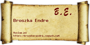 Broszka Endre névjegykártya